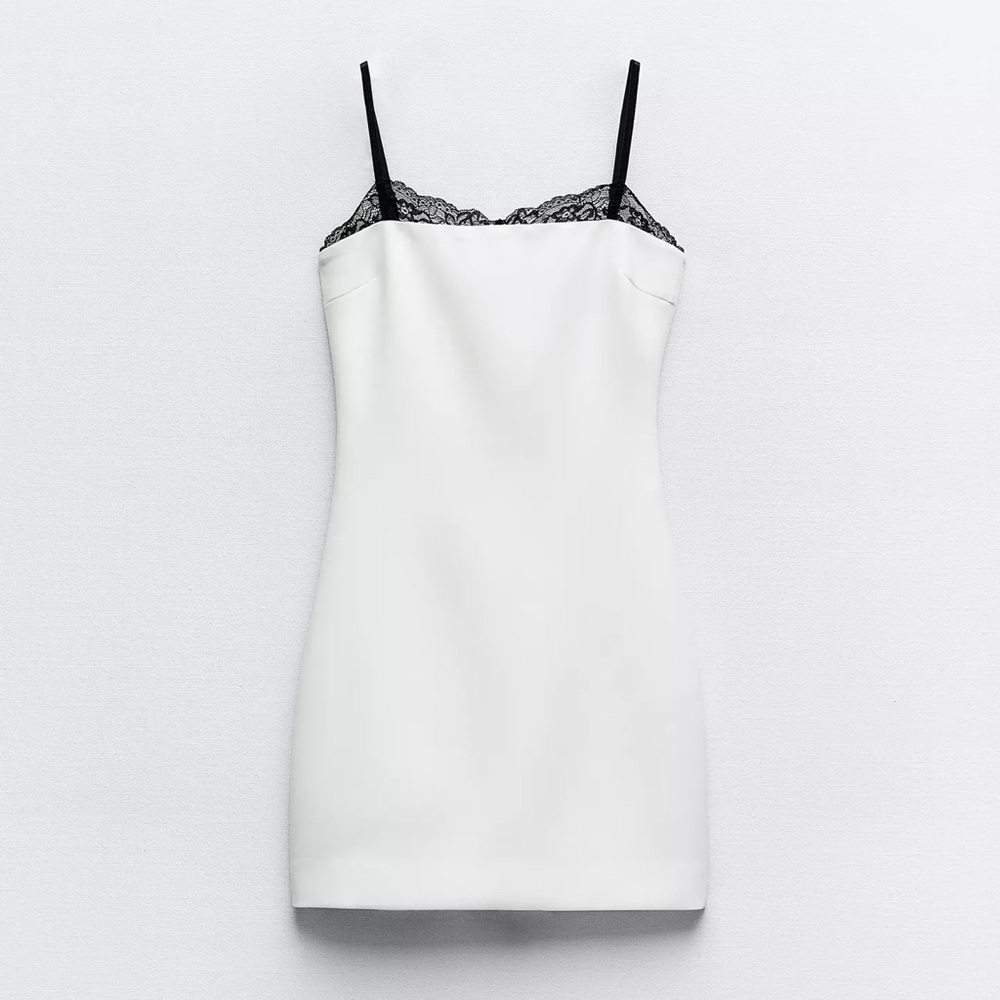 Zara Dress with Black Lace Detail